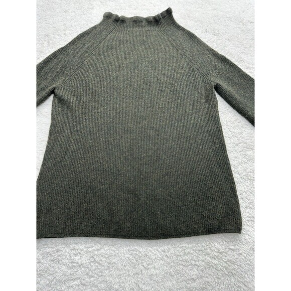 Banana Republic Sweater Merino Wool Cashmere Ruffle Mock Neck Green Womens Sm - Picture 12 of 12
